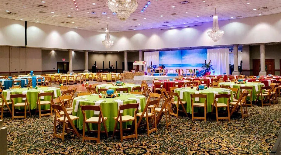 Bridgewater ballroom prepared for a celebration